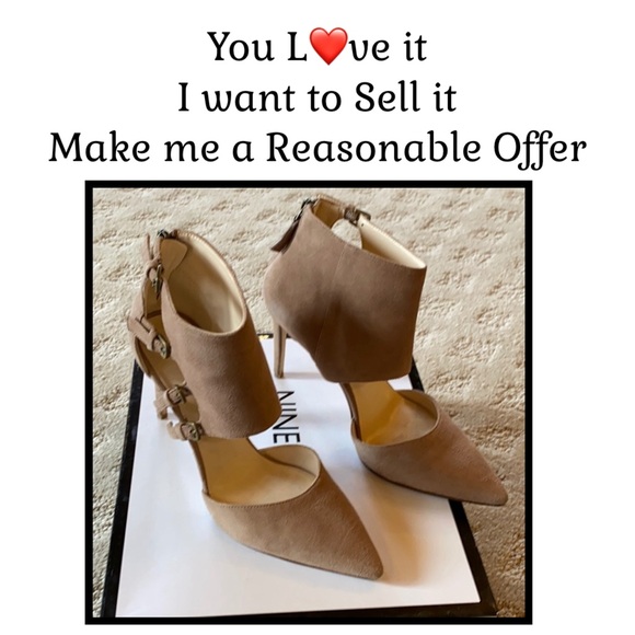 FINAL PRICE REDUCTION Nine West beige suede heels - Picture 2 of 9